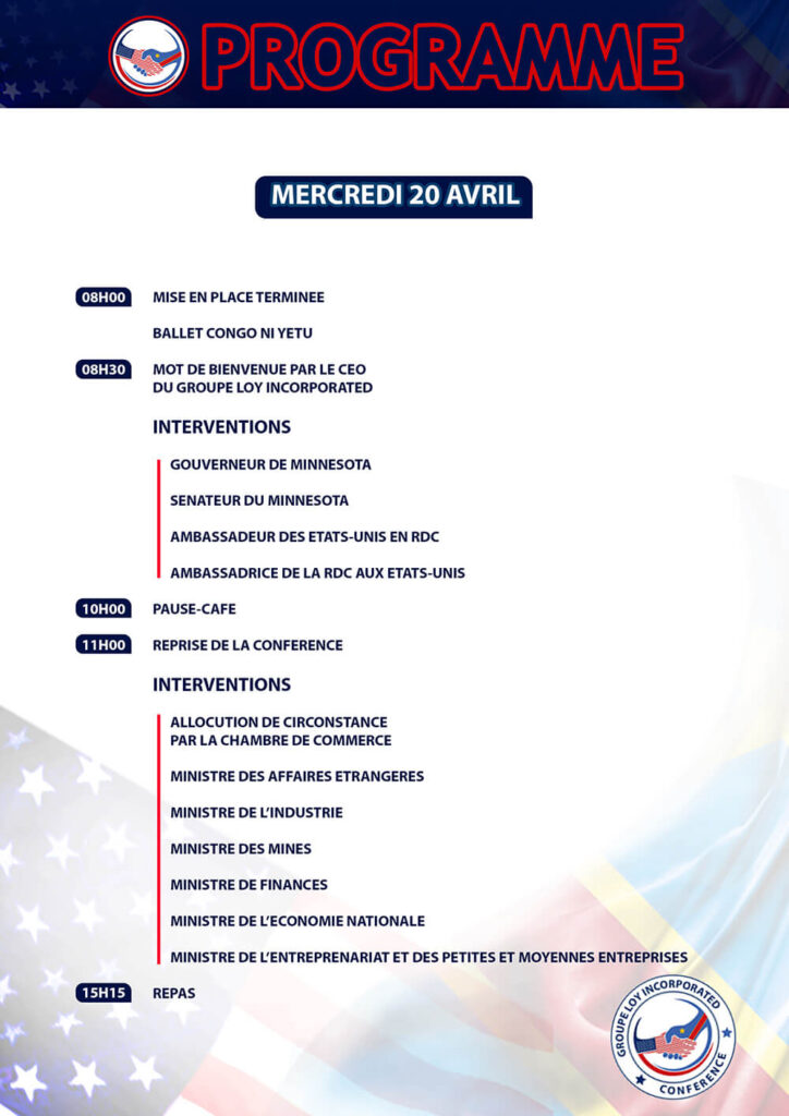 Jour -1 : Programme du 20 Avril 2022